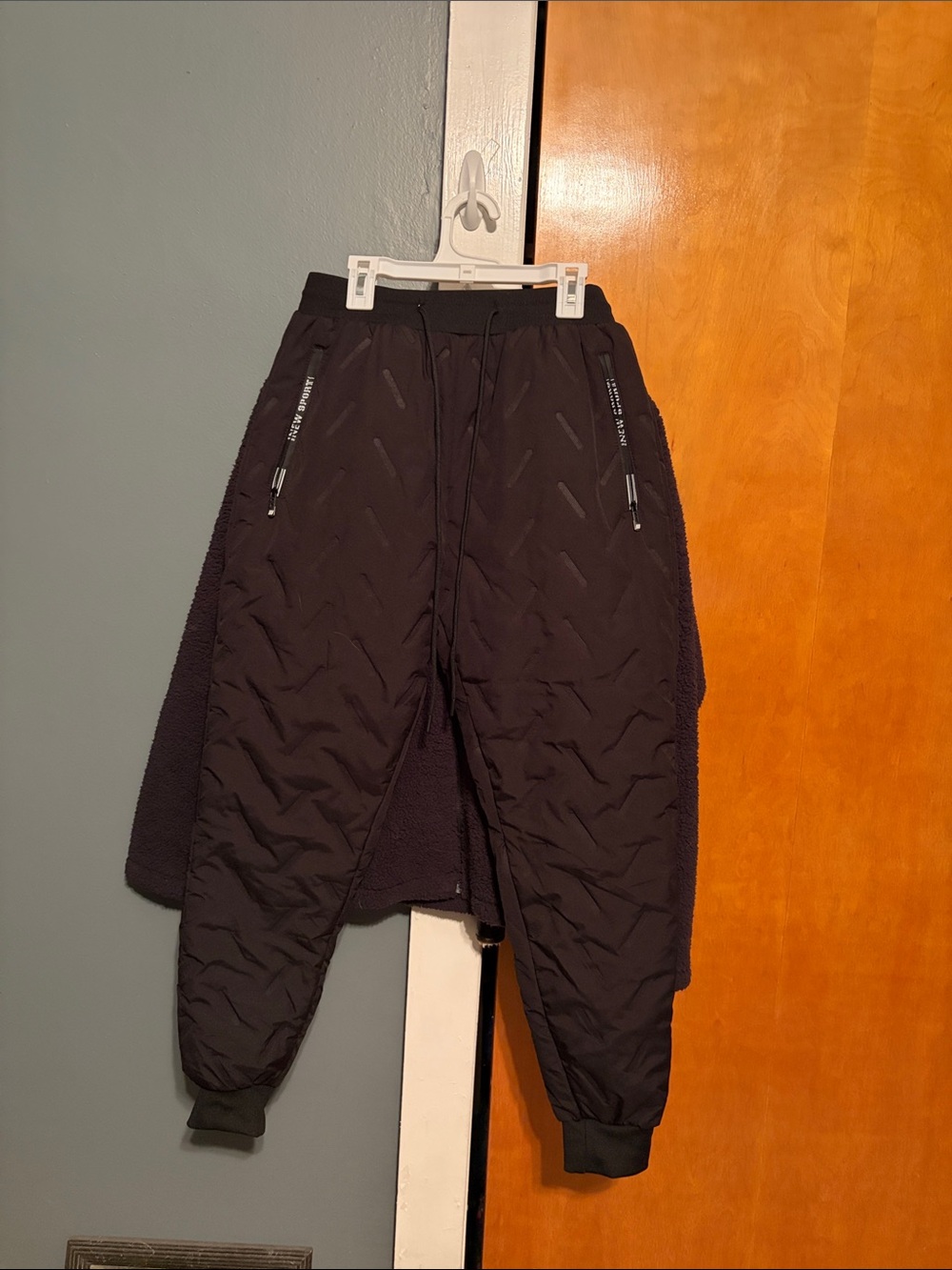 Quilted Black Jogger Pants